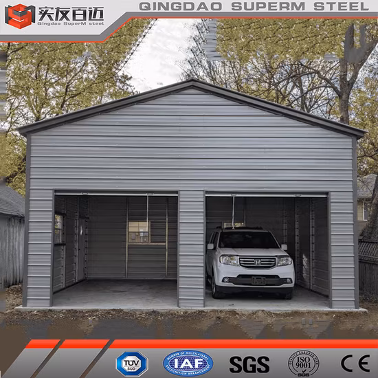 칭다오 Superm 방수 절연 패널 금속 프레임 트럭 보관 조립식 강철 구조물 차고
